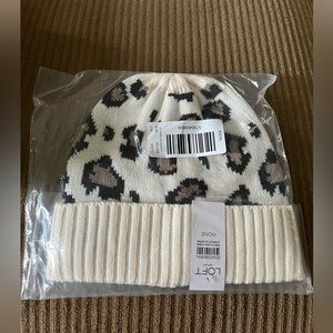 The Loft outlet leopard beanie new in packaging